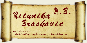 Milunika Brošković vizit kartica